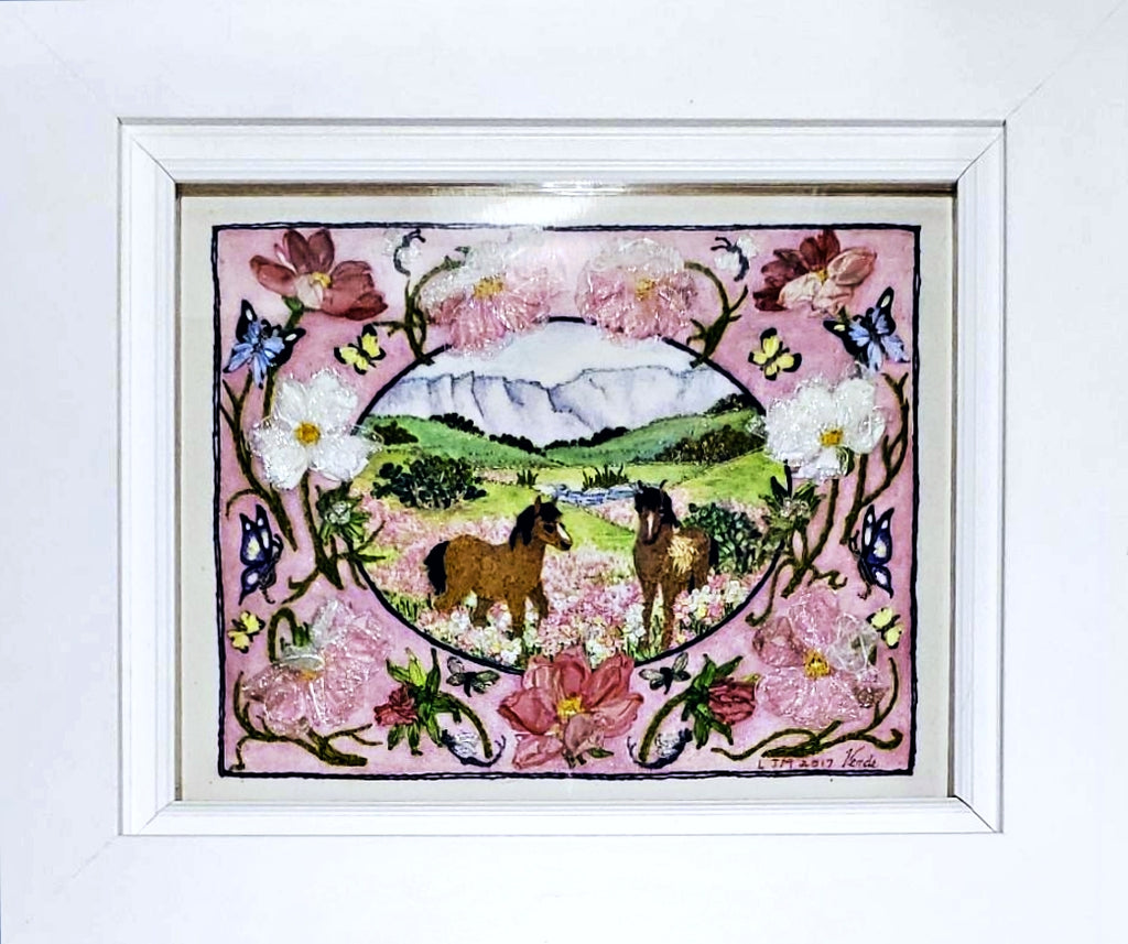 Horses with Cosmos - Sold