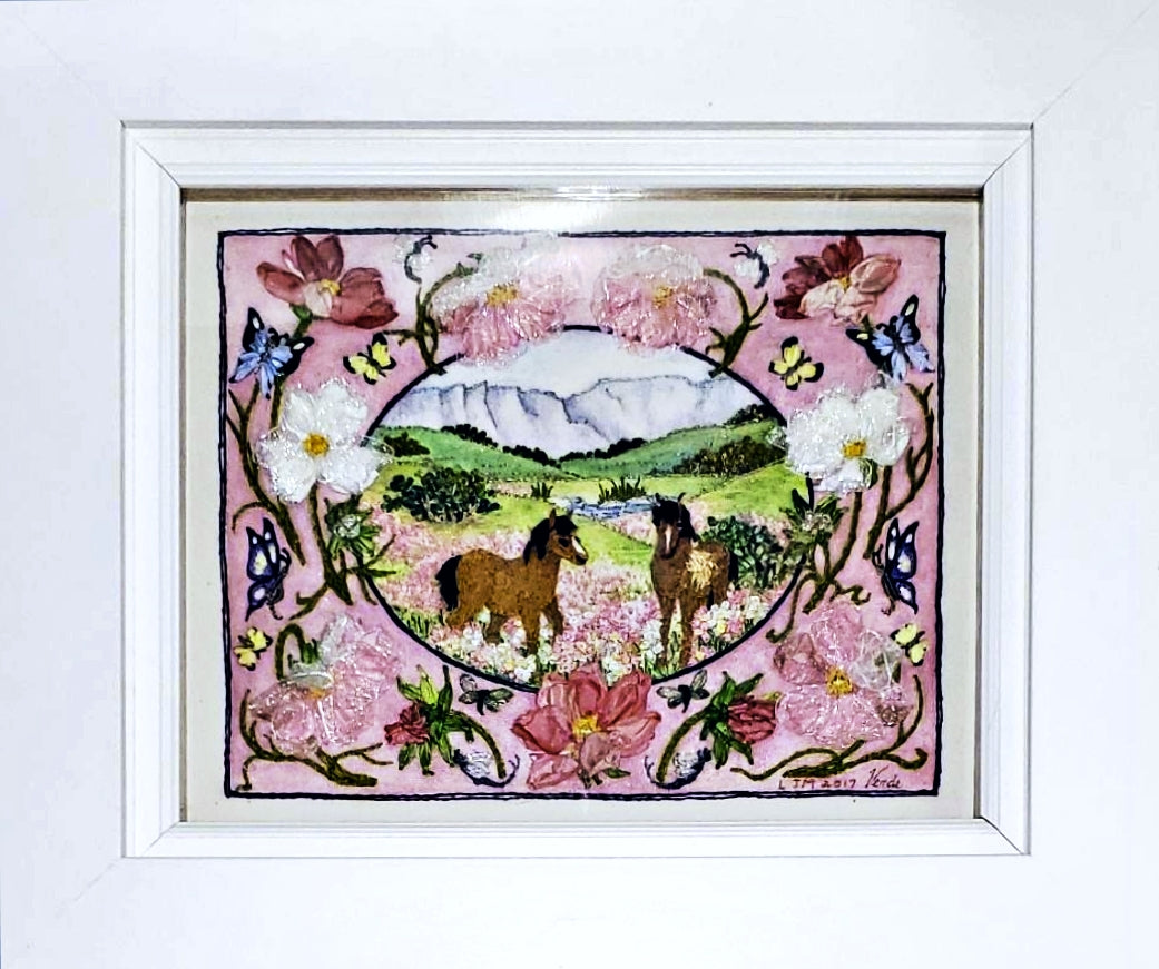 Horses with Cosmos - Sold