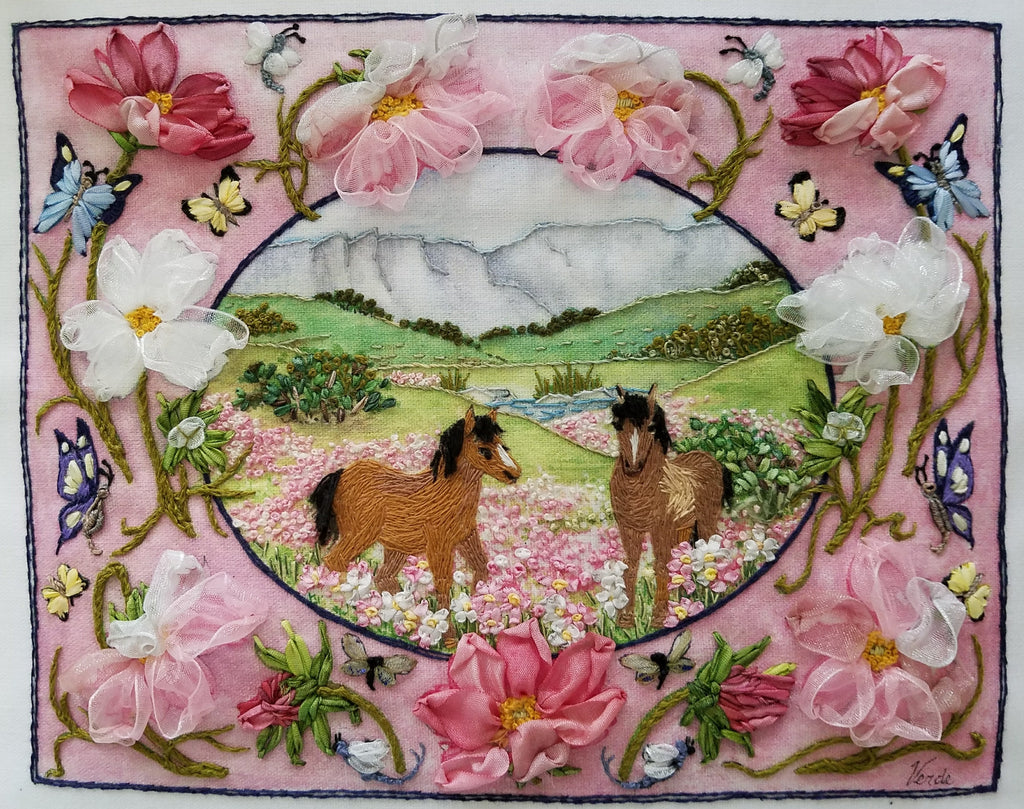 Horses with Cosmos - Sold